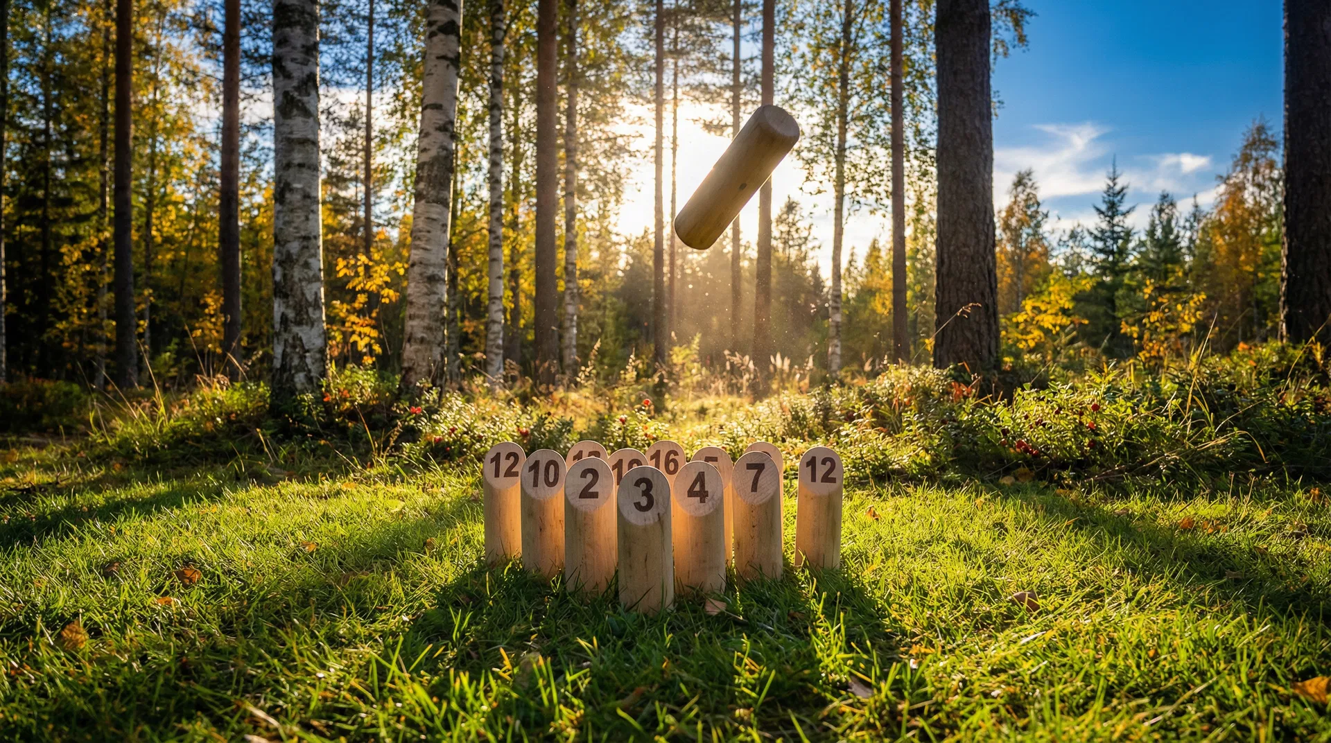 フィンランドの森でのモルック